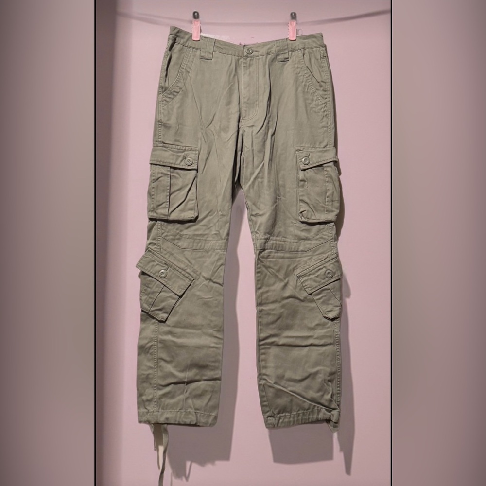 Matchstick Men's Baggy Cargo Pants 34 Japanese Streetwear Y2K Grunge Gorpcore